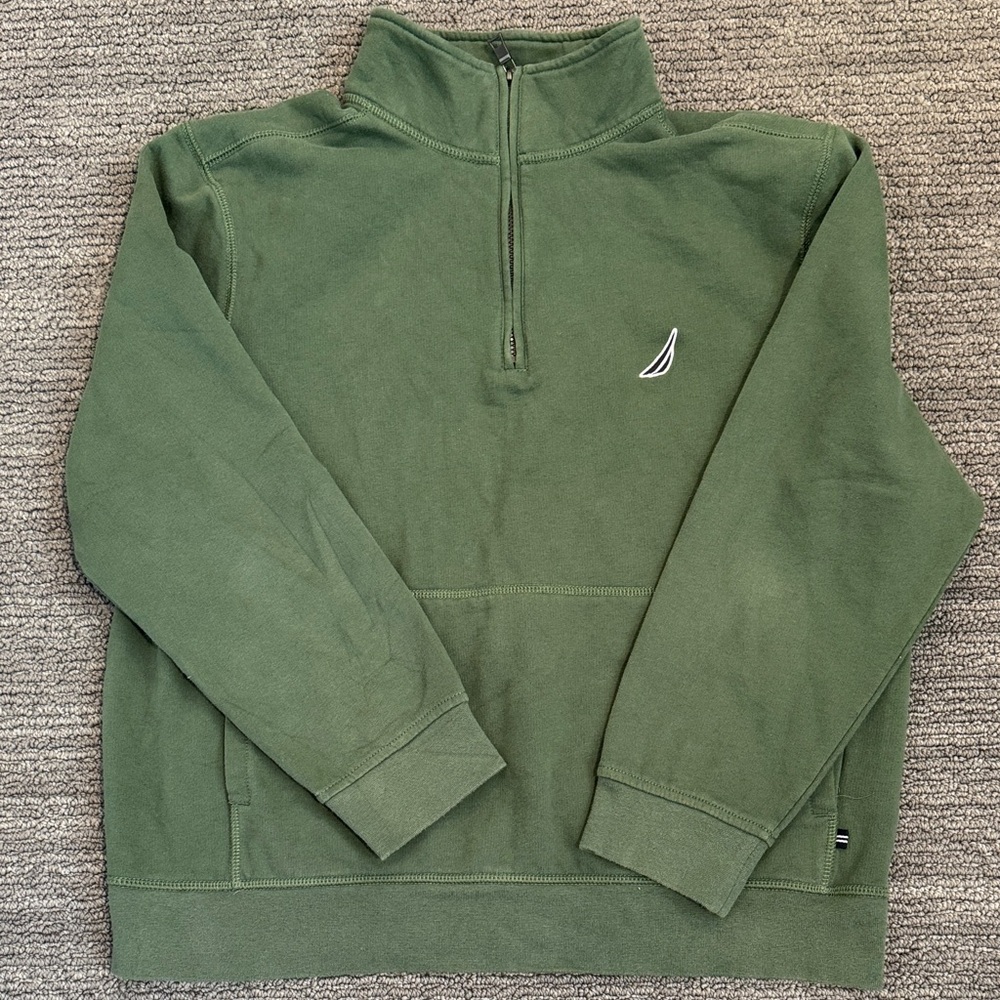 Nautica Men's Olive Zip-Up Sweater